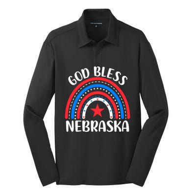 Nebraska Cute Gift I Love Nebraska Usa Gift Silk Touch Performance Long Sleeve Polo