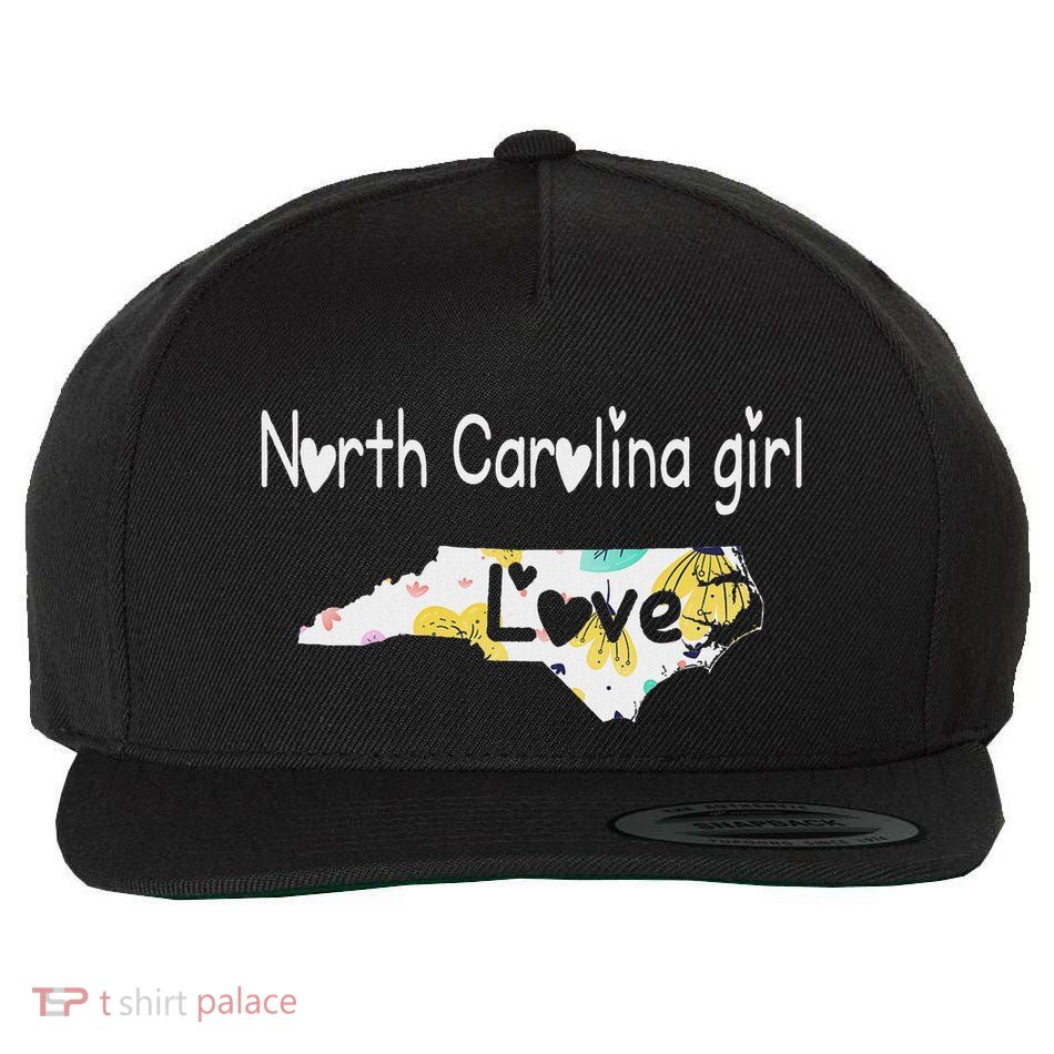 North Carolina Girl I Love North Carolina Home Gift Wool Snapback Cap