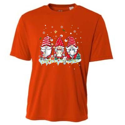 Nurse Christmas Gnomes Cute Xmas Scrub Top For Nurses Gift Cooling Performance Crew T-Shirt