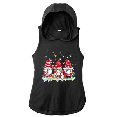 Nurse Christmas Gnomes Cute Xmas Scrub Top For Nurses Gift Ladies PosiCharge Tri-Blend Wicking Draft Hoodie Tank