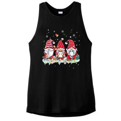 Nurse Christmas Gnomes Cute Xmas Scrub Top For Nurses Gift Ladies PosiCharge Tri-Blend Wicking Tank