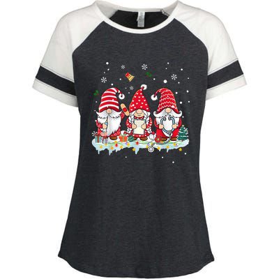 Nurse Christmas Gnomes Cute Xmas Scrub Top For Nurses Gift Enza Ladies Jersey Colorblock Tee