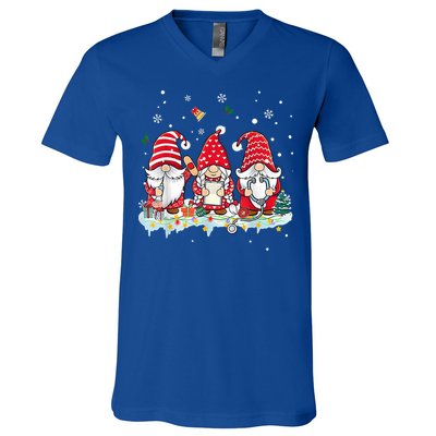 Nurse Christmas Gnomes Cute Xmas Scrub Top For Nurses Gift V-Neck T-Shirt