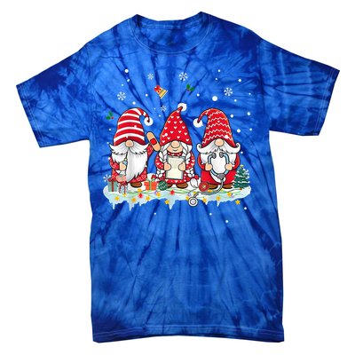 Nurse Christmas Gnomes Cute Xmas Scrub Top For Nurses Gift Tie-Dye T-Shirt