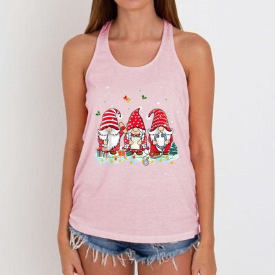 Nurse Christmas Gnomes Cute Xmas Scrub Top For Nurses Gift Women's Knotted Racerback Tank