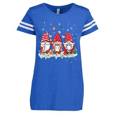 Nurse Christmas Gnomes Cute Xmas Scrub Top For Nurses Gift Enza Ladies Jersey Football T-Shirt