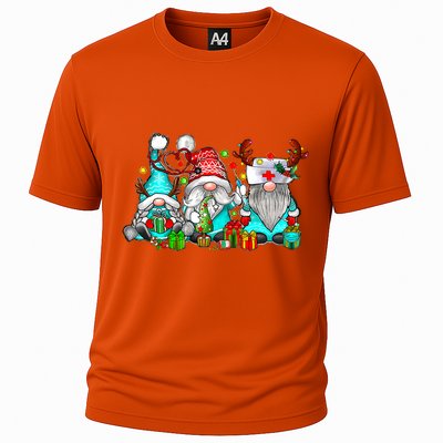 Nurse Christmas Gnomes Cute Xmas Scrub Top For Nurses Cooling Performance Crew T-Shirt