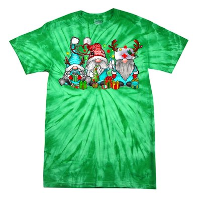 Nurse Christmas Gnomes Cute Xmas Scrub Top For Nurses Tie-Dye T-Shirt