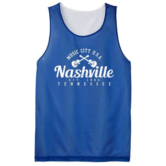 Nashville Cool Gift Cool Gift Country Music City Guitar Gift Cool Gift Mesh Reversible Basketball Jersey Tank