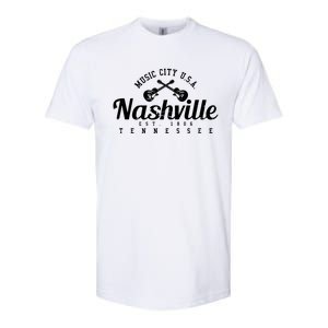 Nashville Cool Gift Cool Gift Country Music City Guitar Gift Cool Gift Softstyle CVC T-Shirt