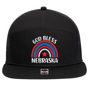 Nebraska Cool Gift I Love Nebraska Usa Gift 7 Panel Mesh Trucker Snapback Hat