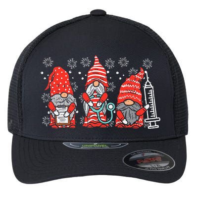 Nurse Christmas Gnomes Cute Xmas Scrub Top For Nurses Women Flexfit Unipanel Trucker Cap