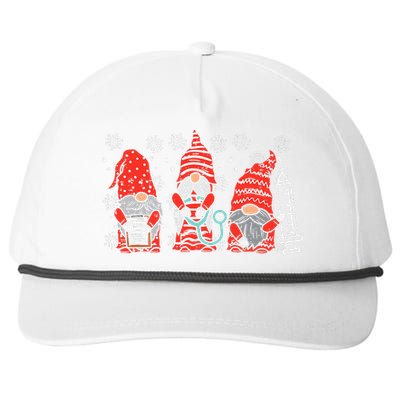 Nurse Christmas Gnomes Cute Xmas Scrub Top For Nurses Women Snapback Five-Panel Rope Hat