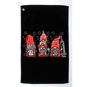 Nurse Christmas Gnomes Cute Xmas Scrub Top For Nurses Women Platinum Collection Golf Towel