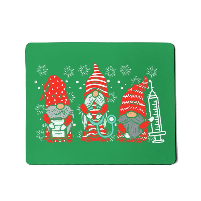 Nurse Christmas Gnomes Cute Xmas Scrub Top For Nurses Women Mousepad