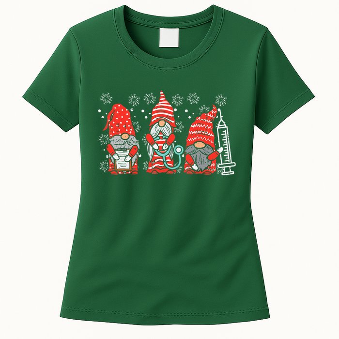 Nurse Christmas Gnomes Cute Xmas Scrub Top For Nurses Women Women's T-Shirt