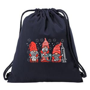 Nurse Christmas Gnomes Cute Xmas Scrub Top For Nurses Women Drawstring Bag