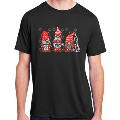 Nurse Christmas Gnomes Cute Xmas Scrub Top Adult ChromaSoft Performance T-Shirt