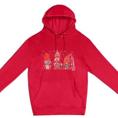 Nurse Christmas Gnomes Cute Xmas Scrub Top Premium Pullover Hoodie