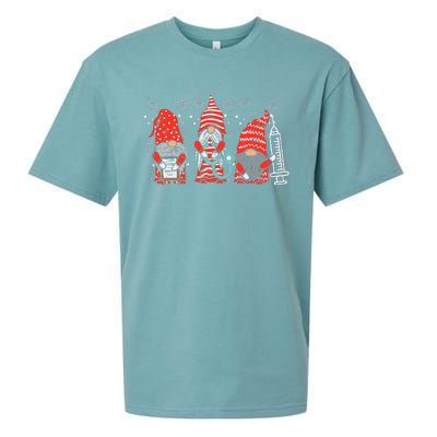 Nurse Christmas Gnomes Cute Xmas Scrub Top Sueded Cloud Jersey T-Shirt