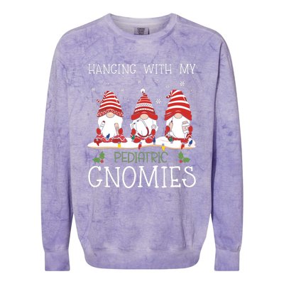 Nurse Christmas Gnome Cool Pediatric Nurse Christmas Lights Colorblast Crewneck Sweatshirt