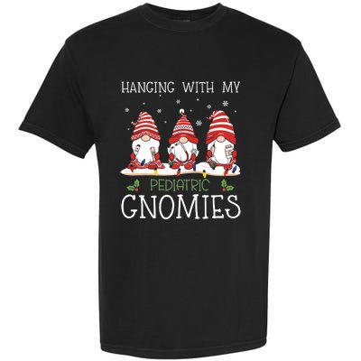 Nurse Christmas Gnome Cool Pediatric Nurse Christmas Lights Garment-Dyed Heavyweight T-Shirt