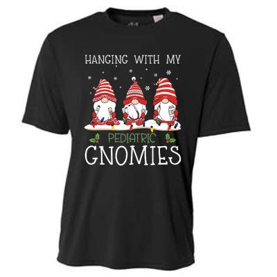 Nurse Christmas Gnome Cool Pediatric Nurse Christmas Lights Cooling Performance Crew T-Shirt