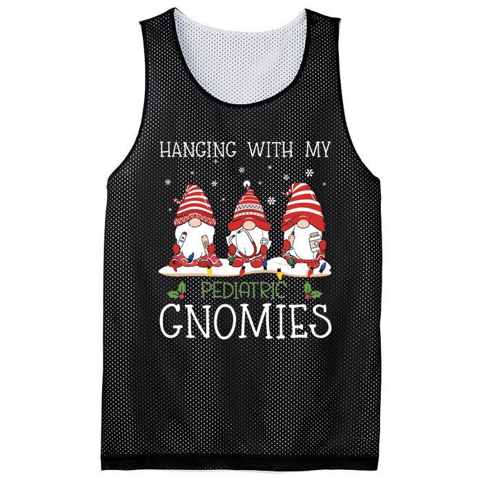 Nurse Christmas Gnome Cool Pediatric Nurse Christmas Lights Mesh Reversible Basketball Jersey Tank