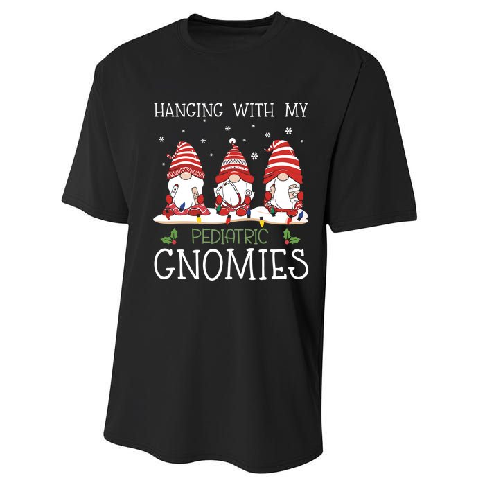 Nurse Christmas Gnome Cool Pediatric Nurse Christmas Lights Performance Sprint T-Shirt