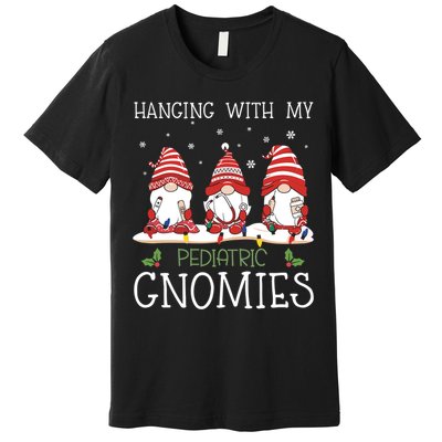 Nurse Christmas Gnome Cool Pediatric Nurse Christmas Lights Premium T-Shirt