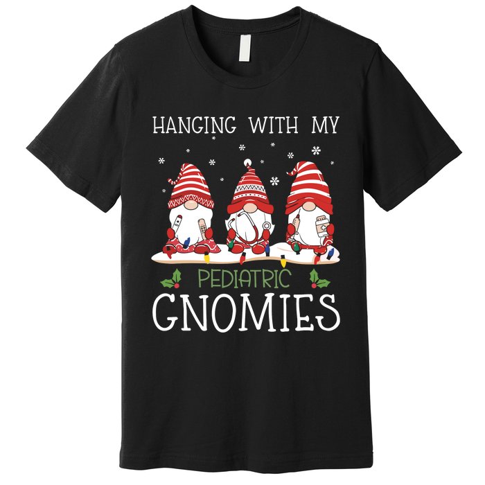 Nurse Christmas Gnome Cool Pediatric Nurse Christmas Lights Premium T-Shirt