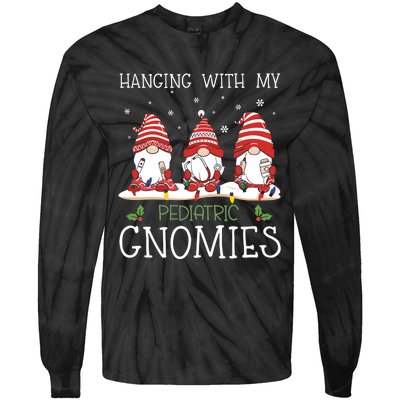 Nurse Christmas Gnome Cool Pediatric Nurse Christmas Lights Tie-Dye Long Sleeve Shirt