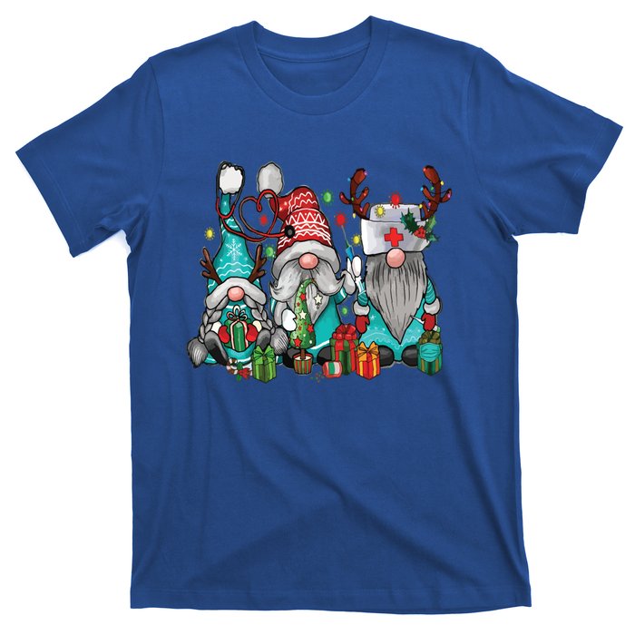 Nurse Christmas Gnomes Stethoscope Nursing Xmas Scrub Top Rn Meaningful Gift T-Shirt