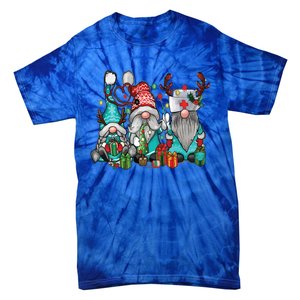 Nurse Christmas Gnomes Stethoscope Nursing Xmas Scrub Top Rn Meaningful Gift Tie-Dye T-Shirt