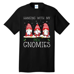 Nurse Christmas Gnome Cool Picu Nurse Christmas Lights Tall T-Shirt