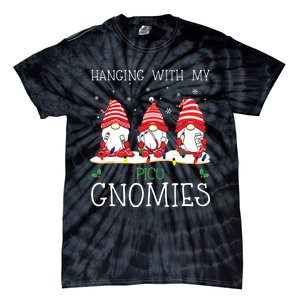 Nurse Christmas Gnome Cool Picu Nurse Christmas Lights Tie-Dye T-Shirt