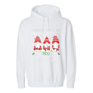 Nurse Christmas Gnome Cool Picu Nurse Christmas Lights Garment-Dyed Fleece Hoodie