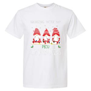 Nurse Christmas Gnome Cool Picu Nurse Christmas Lights Garment-Dyed Heavyweight T-Shirt