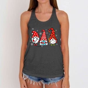 Nurse Christmas Gnomes Xmas Scrub Top Er Rn Nursing Gnomies Women's Knotted Racerback Tank