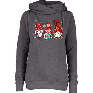 Nurse Christmas Gnomes Xmas Scrub Top Er Rn Nursing Gnomies Womens Funnel Neck Pullover Hood