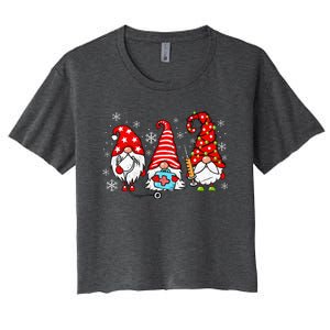 Nurse Christmas Gnomes Xmas Scrub Top Er Rn Nursing Gnomies Women's Crop Top Tee