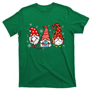 Nurse Christmas Gnomes Xmas Scrub Top Er Rn Nursing Gnomies T-Shirt