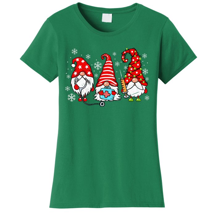 Nurse Christmas Gnomes Xmas Scrub Top Er Rn Nursing Gnomies Women's T-Shirt