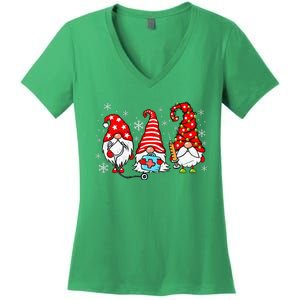 Nurse Christmas Gnomes Xmas Scrub Top Er Rn Nursing Gnomies Women's V-Neck T-Shirt