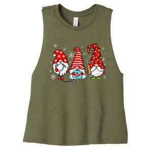 Nurse Christmas Gnomes Xmas Scrub Top Er Rn Nursing Gnomies Women's Racerback Cropped Tank