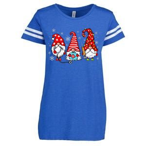 Nurse Christmas Gnomes Xmas Scrub Top Er Rn Nursing Gnomies Enza Ladies Jersey Football T-Shirt