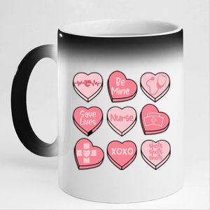 Nurse Conversation Hearts ValentineS Day Cute Gift 11oz Black Color Changing Mug