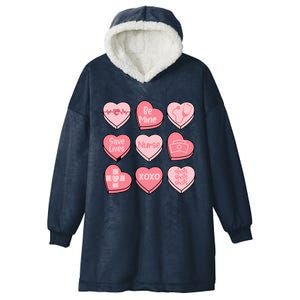 Nurse Conversation Hearts ValentineS Day Cute Gift Hooded Wearable Blanket