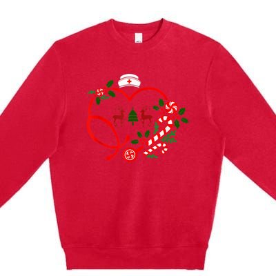 Nurse Christmas Heart Stethoscope RN LPN Nursing Xmas 2022 Premium Crewneck Sweatshirt