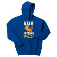 Not Cat Hair It's Kitty Glitter Design Crazy Cat Mom Kids Hoodie